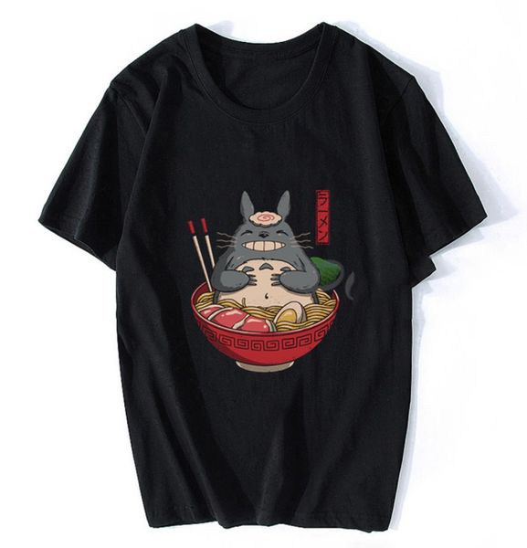 

neighbor039s ramen totoro kawaii japanese anime shirt men anime spirit away t shirt menwomen cartoon summer tshirt7464853, White;black