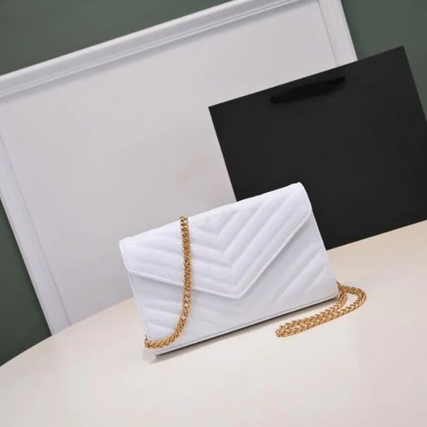 

fashion handbags shoulder luxurys designer bags metal chain gold silver women handbag genuine leather bag flip cover diagonal messenger cros, Black;red