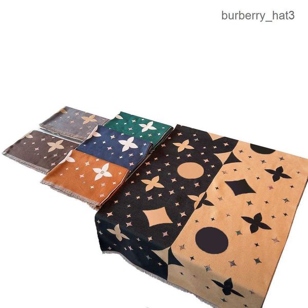 

2022 fashion cashmere scarf for autumn/winter women to thicken and keep warm versatile new style long style cape 6 colors, Blue;gray