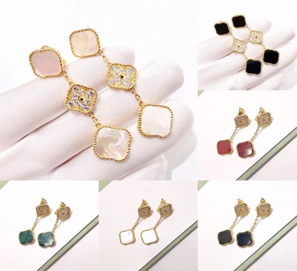 

fashion luxury designer clover earrings ear studs love pendant cleefing screw party women earring wedding earring couple gift7699237, Golden;silver