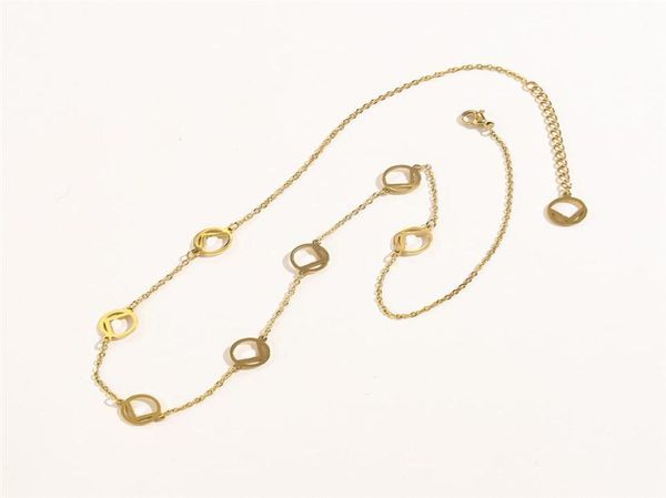 

classic design f circle pendant necklace 18k gold stainless steel necklaces jewelry for women gift270u5742809, Silver