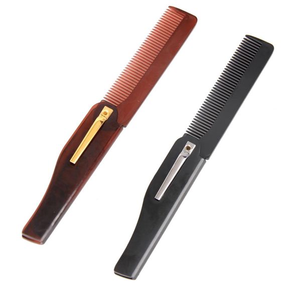 

foldable hair comb pocket clip hair moustache beard comb hair styling tool hairdressing for men women combs6194248, Silver