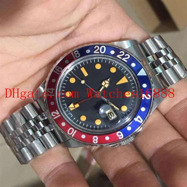 

1675 vintage black dial 40mm mens watches asia 2813 movement automatic men's casual wrist watches272q, Slivery;brown