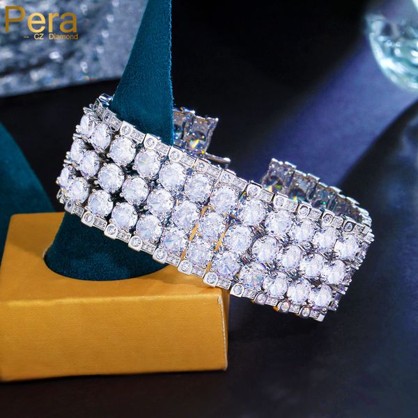 

charm bracelets pera brilliant iced out crystal large wide bangle statement hand jewelry for women fashion banquet party b256 230822, Golden;silver