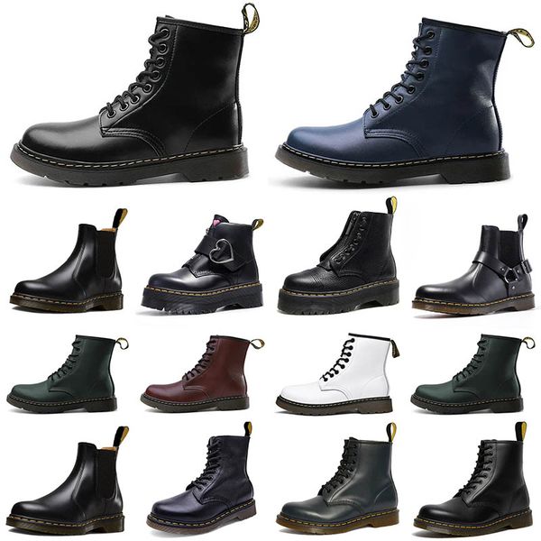 

famous designer fashion women boots mens high patent leather style couples workwear boots autumn and winter motorcycle boots 36-45, Black