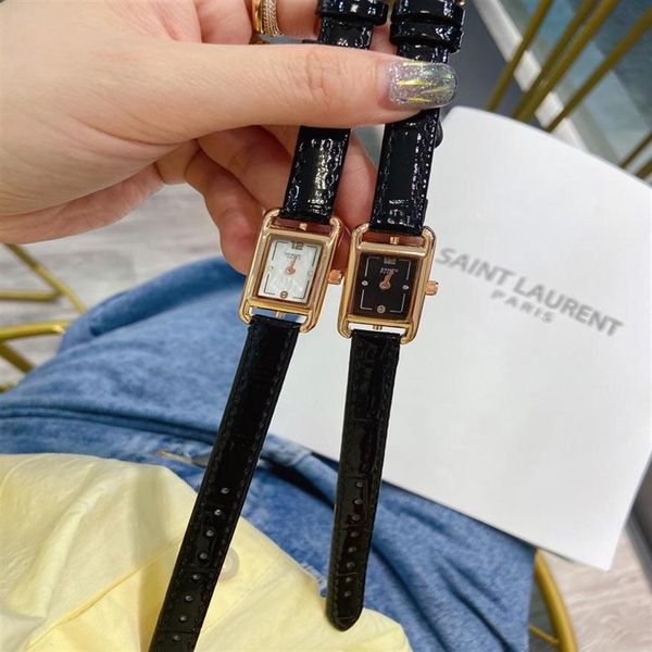 

fashion brand watches women girl rectangle dial style leather strap wrist watch he09275z311a, Slivery;brown