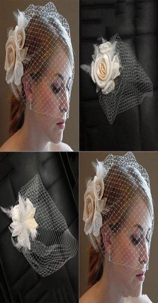 

classical birdcage face wedding veils mesh short bridal veils net face covered veil with comb7963569, Silver