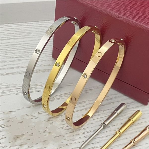 

with screwdriver women luxury designer bangles narrow couple bracelets titanium steel love bangles, Black