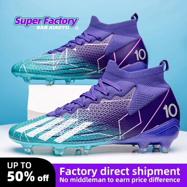 

dress shoes men soccer shoes tf/fg high/low ankle football boots male outdoor non-slip grass multicolor training match sneakers eur35-45 230, Black