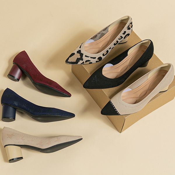 

dress shoe's high heels large 414243 breathable non slip rubber sole soft and comfortable shoes 2023 heel height 5cm 230823, Black