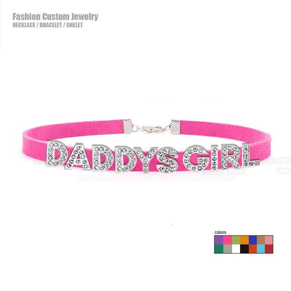 

pendant necklaces gothic daddys girl letters choker necklace women diy custom name collar chocker jewelry customized products gift 230822, Silver