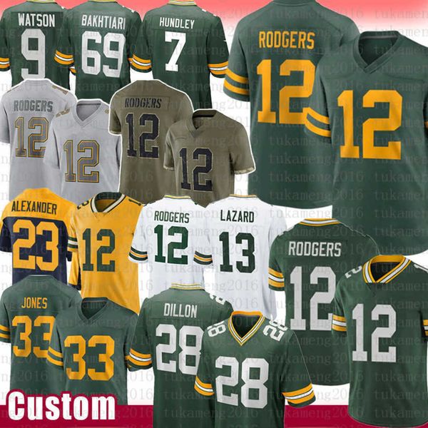 

rashan gary romeo doubs football jersey aaron rodgers jones aj dillon jaire alexander quay walker christian watson mason crosby devonte wyat, Black;red