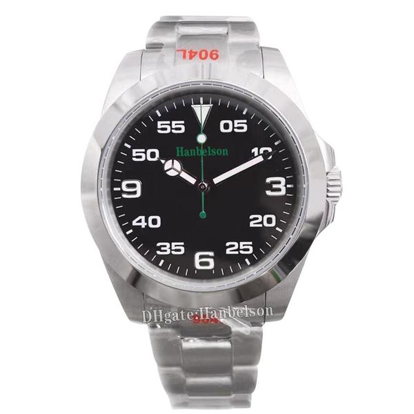 

2022 air mens watch 2813 automatic movement sapphire glass steel strap wristwatches luminous black face st9 watches207q, Slivery;brown