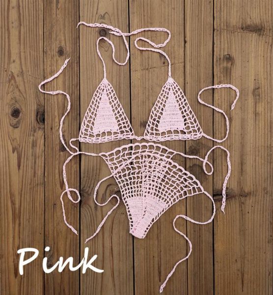 

handmade crochet micro bikini g thong string beach micro swimwear lingerie sets 13 color5512096, Black