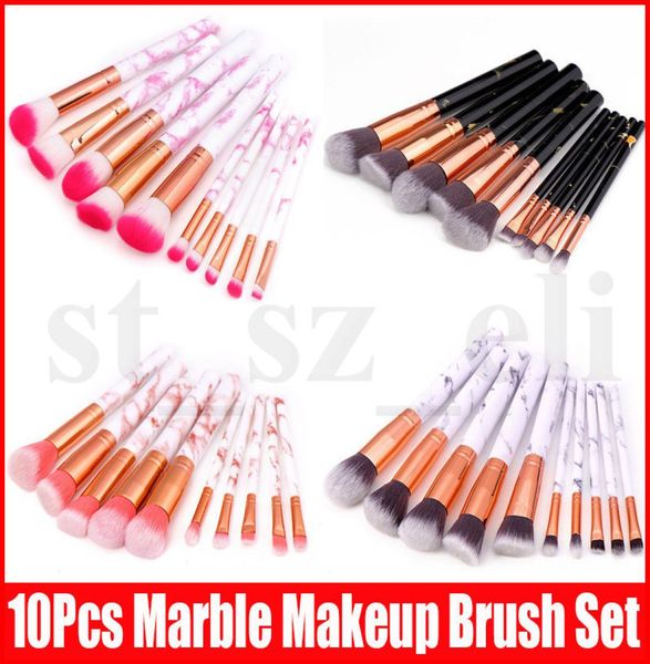 

new 10pcsset marble makeup brushes sets blush powder eyebrow eyeliner makeup brush set foundation make up brushes8502417