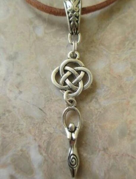 

triple moon goddess necklace pendant vintage silver knot collar statement suede necklace for women jewelry bijoux friendship gift1623473