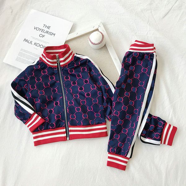 

spring autumn designer boys clothing set sweatshirt pants suit children brand cotton hoodies kids girl clothes set tracksuits, White