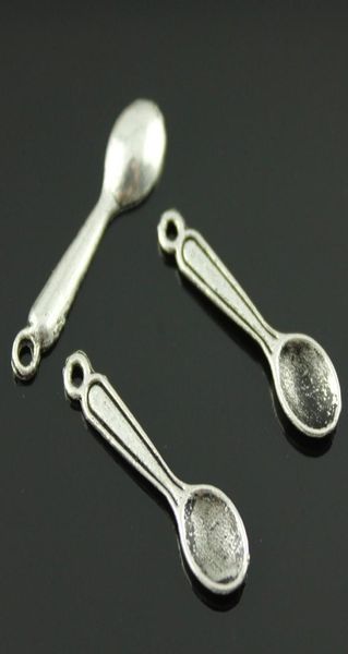 

200pcslot 24mm antique silver color zinc alloy tiny spoon charm diy for handmade3458626, Bronze;silver