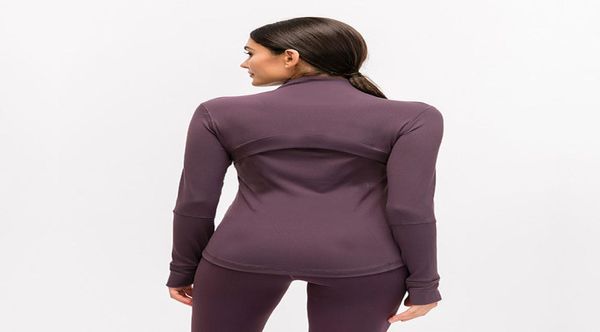 

78 autumn winter new zipper jacket quick-drying yoga clothes long-sleeve thumb hole training running jacket women slim fitness coat7267029, White;red