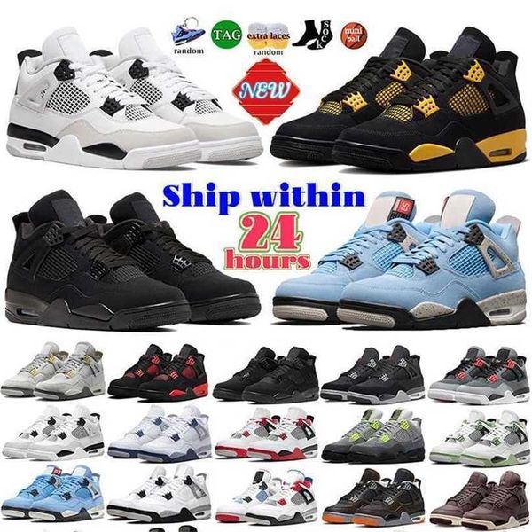 

4 4s og basketball shoes mens womens military black cat red thunder 2023 pine green men sports sneakers white oreo university blue game roya