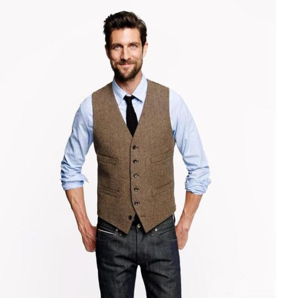 

vintage brown groom vests for rustic wedding tweed herringbone mens suit vests slim fit men039s dress vest custom waistcoat adj7658554, Black