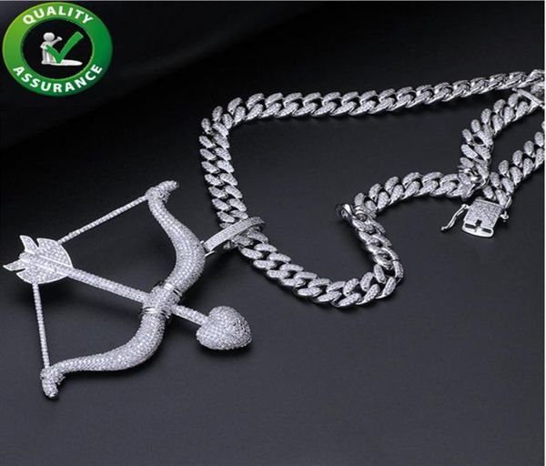 

mens iced out hip hop chain pendants luxury designer jewelry iced out pendant men cuban link chain diamond necklace hiphop charm a2284471, Silver