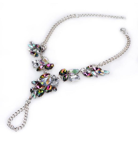 

fashion jewelry luxury crystal wedding bohemian bracelets bangles summer leg foot chain anklets statement women9914473, Golden;silver