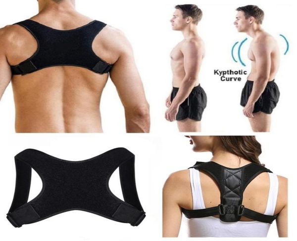 

adjustable back supports brace posture corrector whole sports safety shoulder corset spine belt posture correction for m6196028, Black;blue