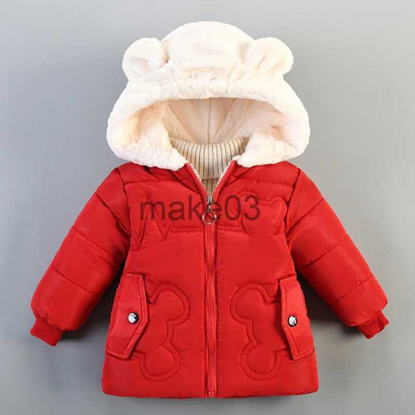 

down coat 20 winter baby girls outerwear cotton thicken hooded jackets plus velvet children jackets infants girl coats parkas 1 2 3 4 y j230, Blue;gray