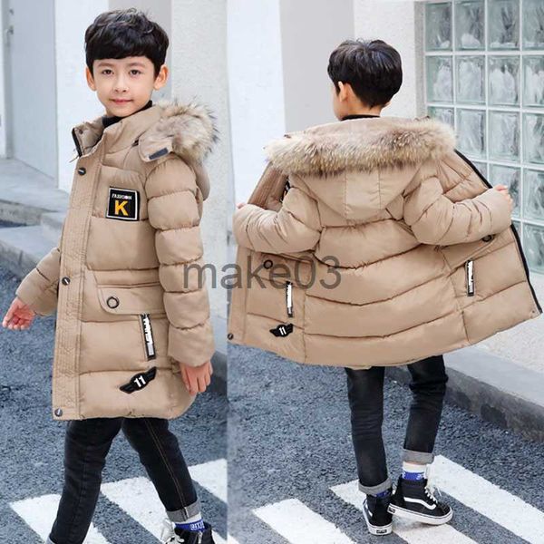 

down coat winter fashion outdoor 8 boys hooded warm snowsuit 10 children midlength cotton coat 12 13 14 teens overcoat 6 kids down jacket j2, Blue;gray