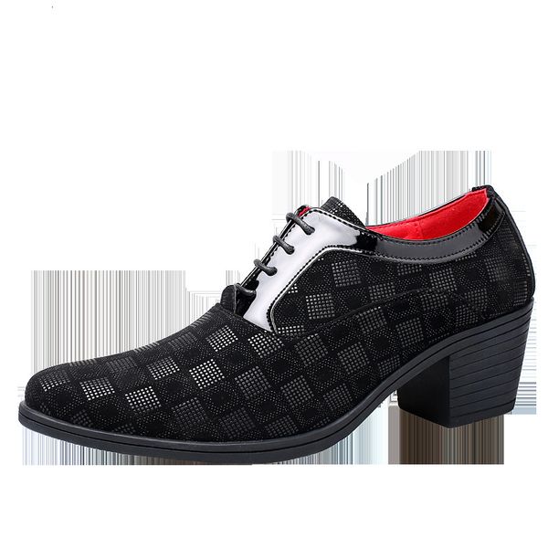 

dress shoes men s high heel shoe pointed leather for men fashion height increasing party prom wedding oxfords zapatos de hombre 230823, Black