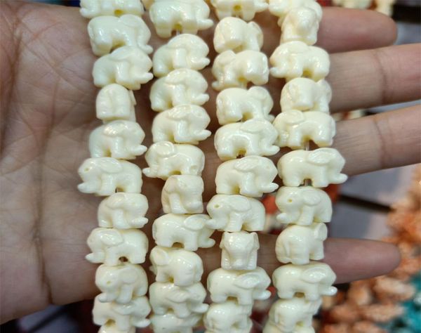 

50pcslot 14mm elephant shape coral beads for jewelry making loose whiteredorangepurplepink coral beads diy accessories7627254, Black