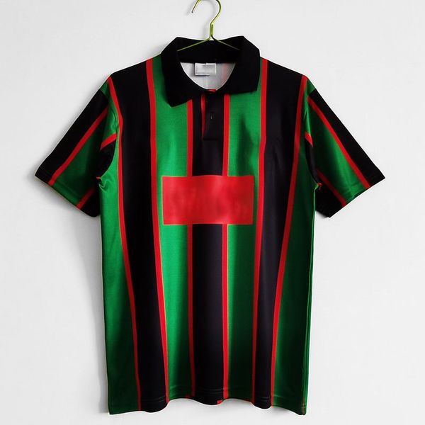 

1993-95 away retro green red blcak football jersey, Black;yellow