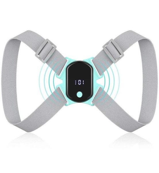 

back support posture corrector trainer with smart sensor vibration reminder straightener brace for adult3506228, Black;blue