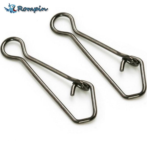 

rompin 50pcs stainless steel fishing swivels hooked snaps size06 fishing hook line connector sea swivel rolling snap3014162