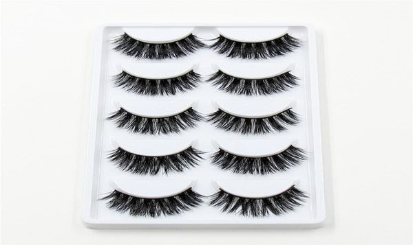 

3d mink false eyelashes 5 pairs natural extension long cross thick mink lashes handmade eye lashes k016703595