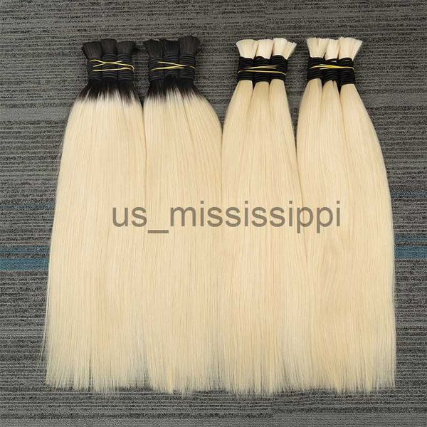 

synthetic wigs brazilian straight bulk hair virgin human hair 18"30" natural color blonde 613 colored hair bundles x0823, Black