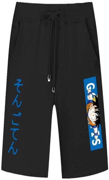 

men039s shorts summer funny print men cotton goku black pockets waistband mens knee fashion sweatpant casual anime basketballme1482127, White;black