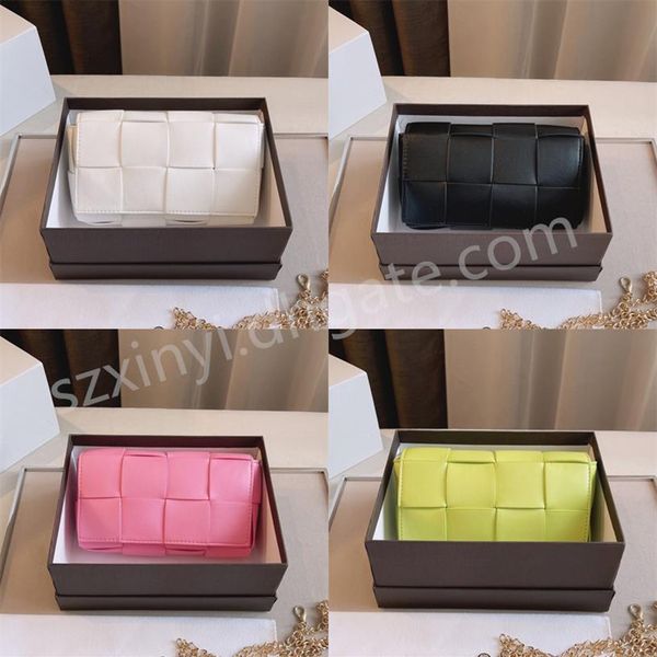 

designer cassette mini belt bag pack weave fanny knitted waistbags women leather crossbody bags with opp bag 061703294y