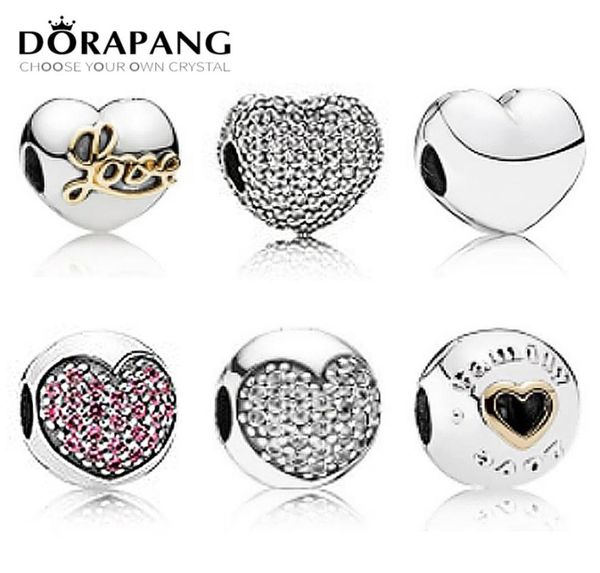

dorapang 100925 sterling silver love type fixed buckle safety clip charm bead collocation bracelet diy bangle factory whole5116750, Black