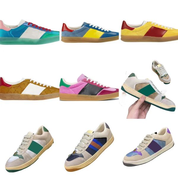 

classic g 1977 canvas casual tennis shoes luxury dirty designers womens gizelles italy green and red web stripe rubber sole stretch cotton l, Black