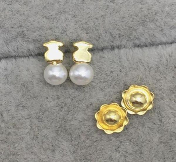 

925 sterling silver earrings gold baby earrings with pearls fits european jewely style gift 2152630107365629, Golden;silver