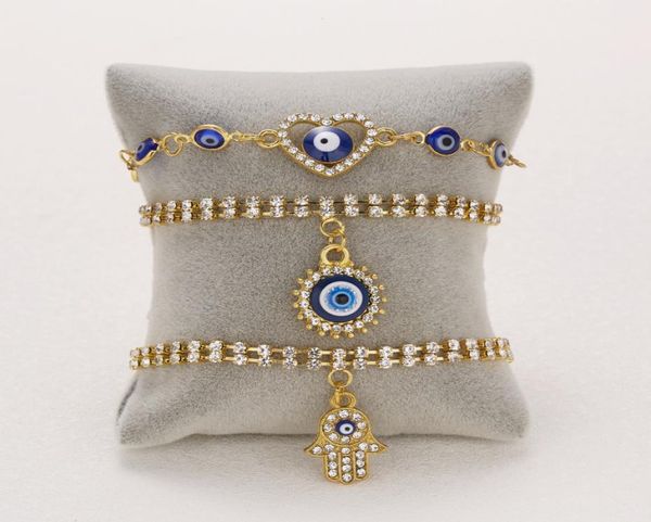 

gold plated double line tennis chain evil eye charm bracelet creativity women jewelry7730075, Golden;silver