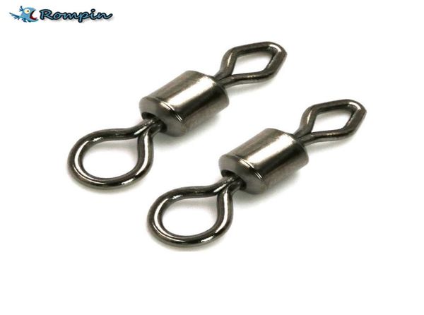 

rompin 50pcslot round and diamond eye rolling swivel fishing tackle fishing accessory swivels fishing connector4401831