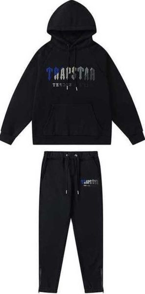 

men's tracksuits trapstar full tracksuit towel hooded sportswear men and women suit zipper trousers size 2xl, Gray