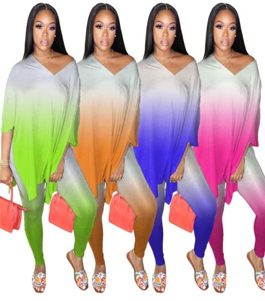 

women twopiece sets tye dye outfits long sleeve printed loose and tight pants casual maching whole dropshpping 2166381749, White