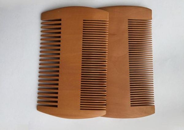 

new pocket wooden beard comb double sides super narrow thick wood combs pente madeira lice pet hair tool1327274, Silver