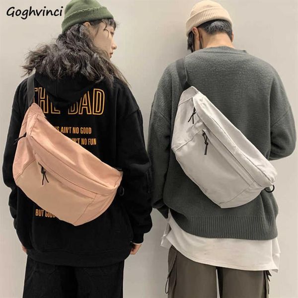 

waist packs large capacity solid couples leisure chest fanny bag shoulder cross body retro street harajuku nylon bags bf 22204o