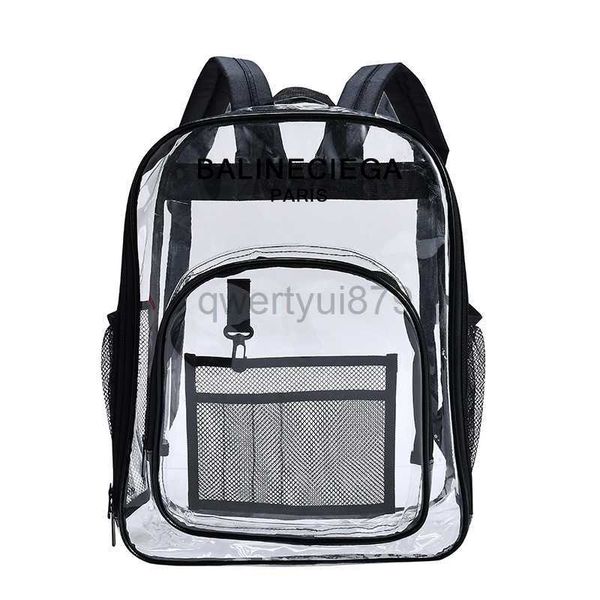 

2023 sell backpack style transparent backpack jelly bags printable waterproof bag creative travel clear backpackqwertyui879