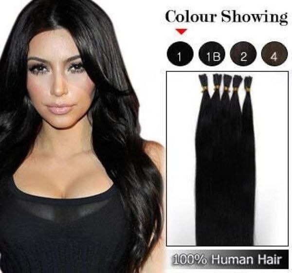 

i tip fusion hair extensions 18  natural hair extensions keratin 1g s 100g pc stick indian remy human hair extension1657526, Black;brown